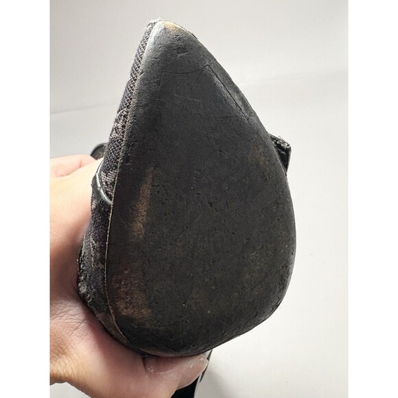 Louis Vuitton Black Canvas Monogram Boots Stiletto Heel Silver Buckle 36 6 Y2K - Picture 12 of 13